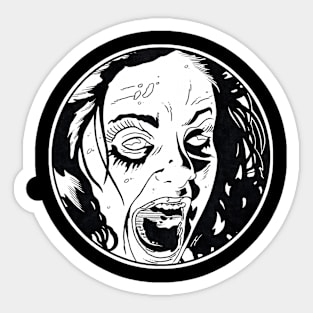 LINDA - Evil Dead (Circle Black and White) Sticker